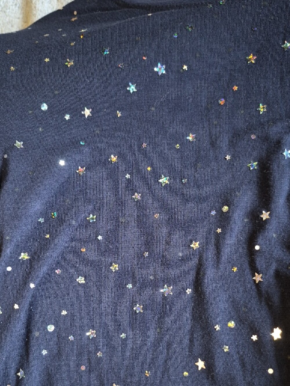 koi Navy Long-Sleeve Tee with Silver Star Print - Picture 4 of 4